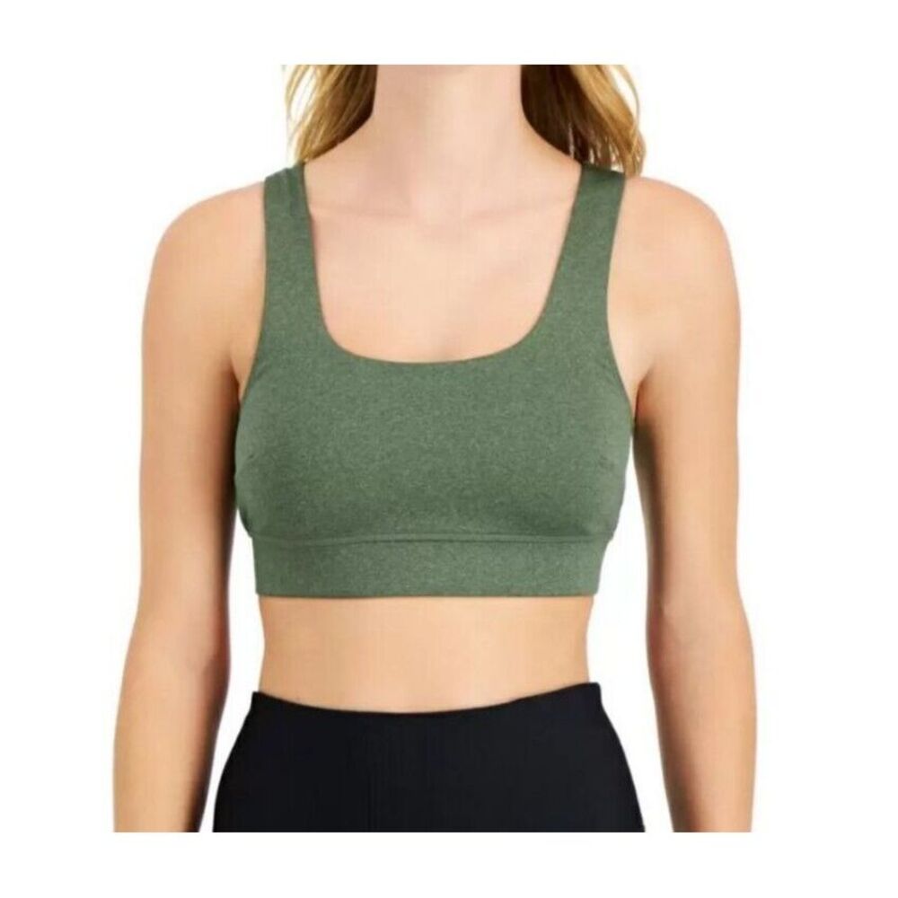 Jenni Women's Square-Neck Bralette Bra Green Palmetto Size Small MPR $25
